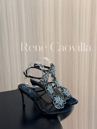 Caovilla Satin Floral Cleo Sandals