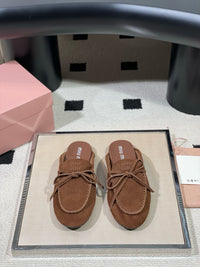 Suede Deck Mules