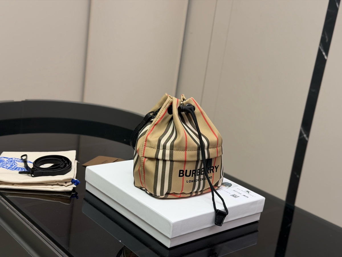 Phoebe Icon Stripe Drawstring Pouch