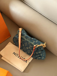 Monogram Denim Pleaty Bag