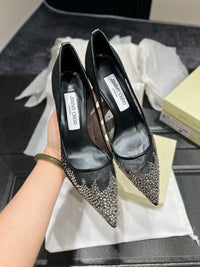 Love Embellished Mesh Pumps