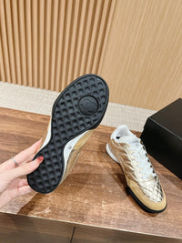 Laminated Lambskin & Suede Trainers