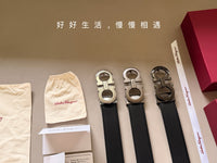 Double Gancini Reversible Leather Belt