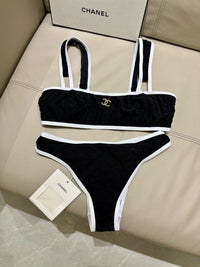 Contrast Trim Bikini Set