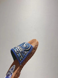 Maiolica Print Espadrille Sliders