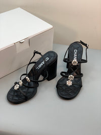 Pearl Flower Heel Sandals