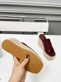 Leather Espadrille Wedges