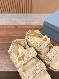 Logo-Plaque Crochet Sandals