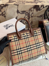 Vintage Check Two Handle Title Bag