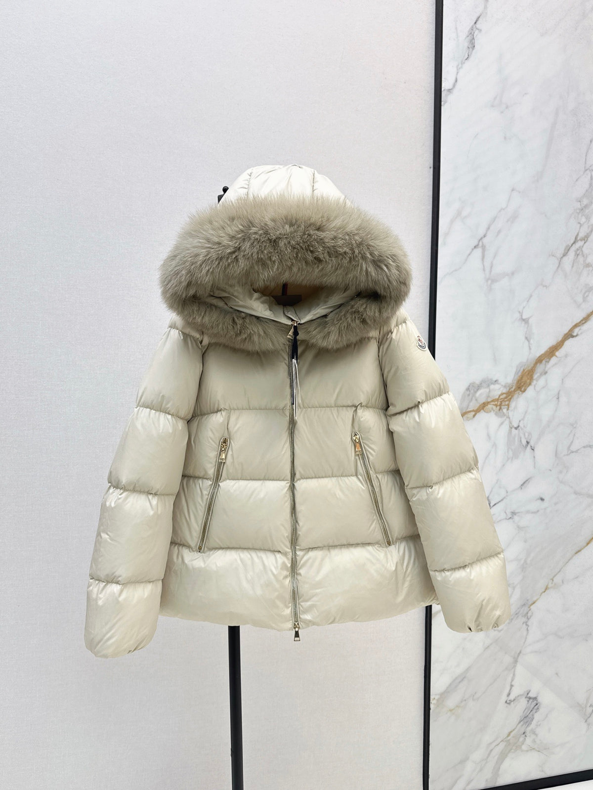 26S Laichefur Shearling-Trimmed Short Down Jacket