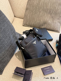 Re-Nylon and Saffiano Leather Shoulder Bag