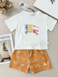 Knight Print Check Shorts Set