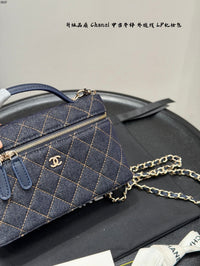 Vanity Case Bag Dark Blue Denim