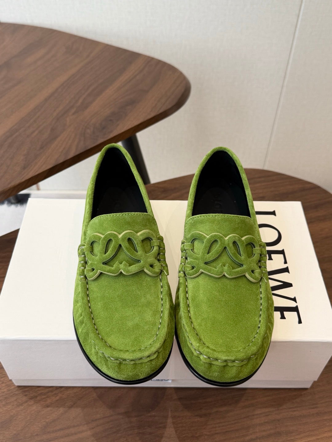 Double L Suede Loafers