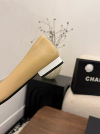 Two-Tone Leather Ballerina Flats