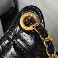 Shiny Crumpled Calfskin Hobo Bag
