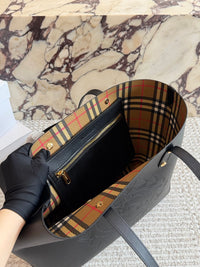 Embossed Crest Leather Tote