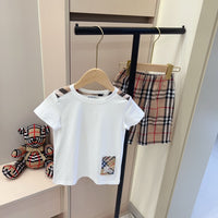 Pocket Tee & Check Shorts Set