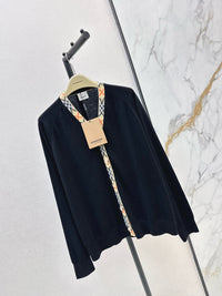 Check Trim Wool Cardigan