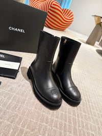 Calfskin Cap Toe Short Boots