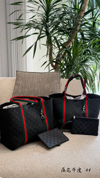 Embossed Monogram Tote Bag