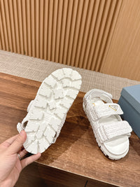 Logo-Plaque Crochet Sandals