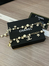 Pearl Charm Necklace & Bracelet Set