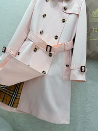 Classic Belted Trench Coat in Soft Pink