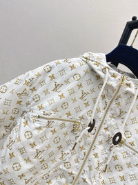 Monogram Print Drawstring Jacket