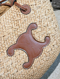Triomphe Raffia Bucket Tote