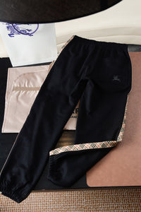 Check-Stripe Slim Sweatpants
