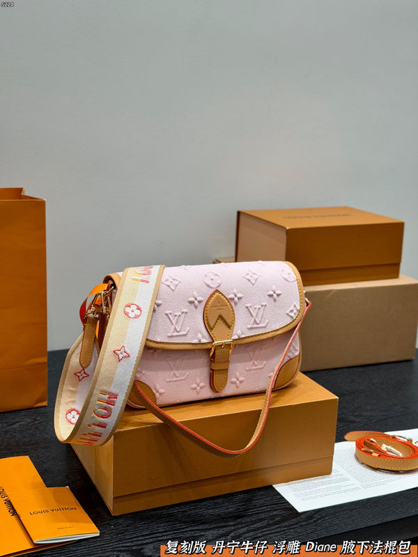 Diane Monogram Denim Pink