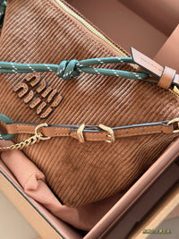 Corduroy Logo Shoulder Bag