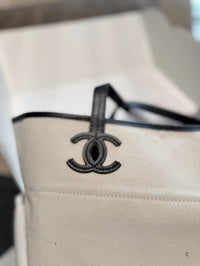 26M Shopping Bag Ecru Canvas & Calfskin