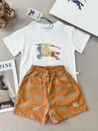 Knight Print Check Shorts Set