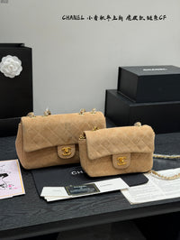 Suede Flap Bag