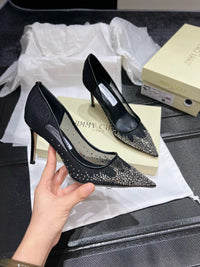 Love Embellished Mesh Pumps