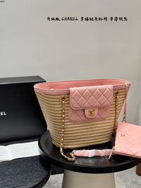 Straw Raffia Chain Tote Bag