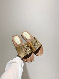 Nappa Leather Espadrille Sliders