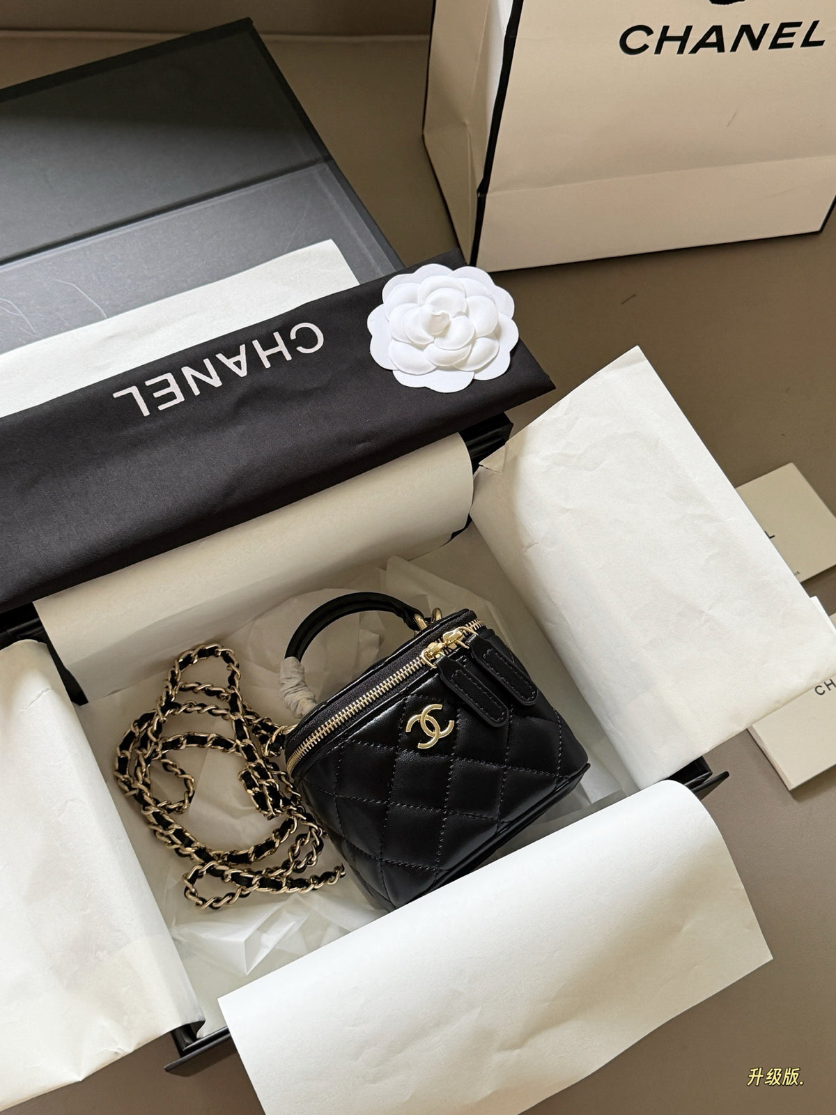Mini Vanity Case with Top Handle  Lambskin