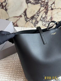 East West Grained Leather Tote