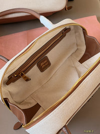 Canvas Leather Beau Top Handle Bag