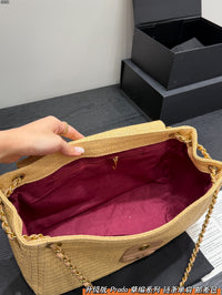 Madras Woven Top Handle Bag
