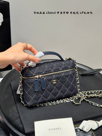 Vanity Case Bag Dark Blue Denim