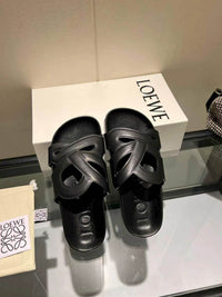 Paula's Ibiza Leather Monogram Ease Slides