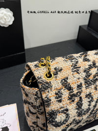 26A Leopard Tweed Maxi Flap Bag