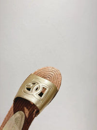 Nappa Leather Espadrille Sliders