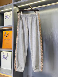 Check-Stripe Slim Sweatpants