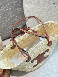 Triomphe Raffia Bucket Tote