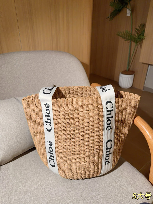 Woody Large Basket Tote Bag